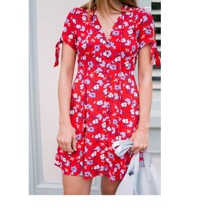 Express Red Mini Floral Sundress - Medium M